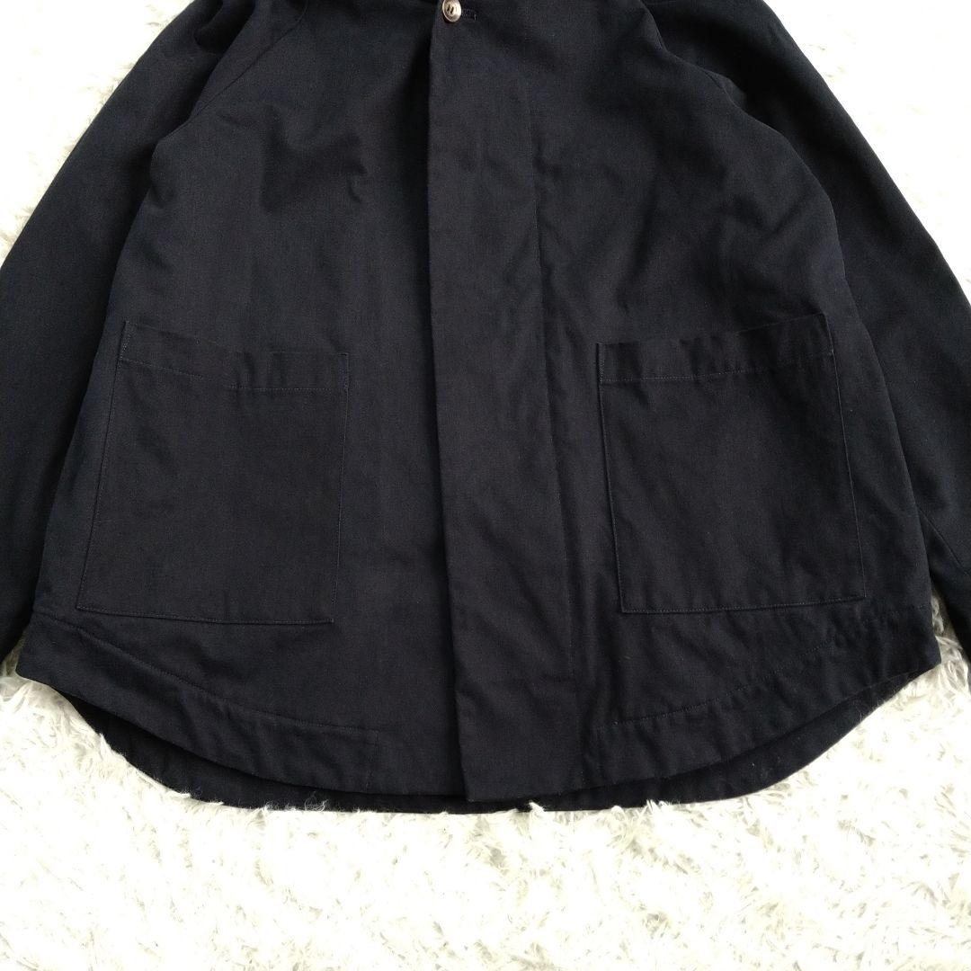美品★パラスパレス コットン 比翼 フーディコート 濃紺 FREE