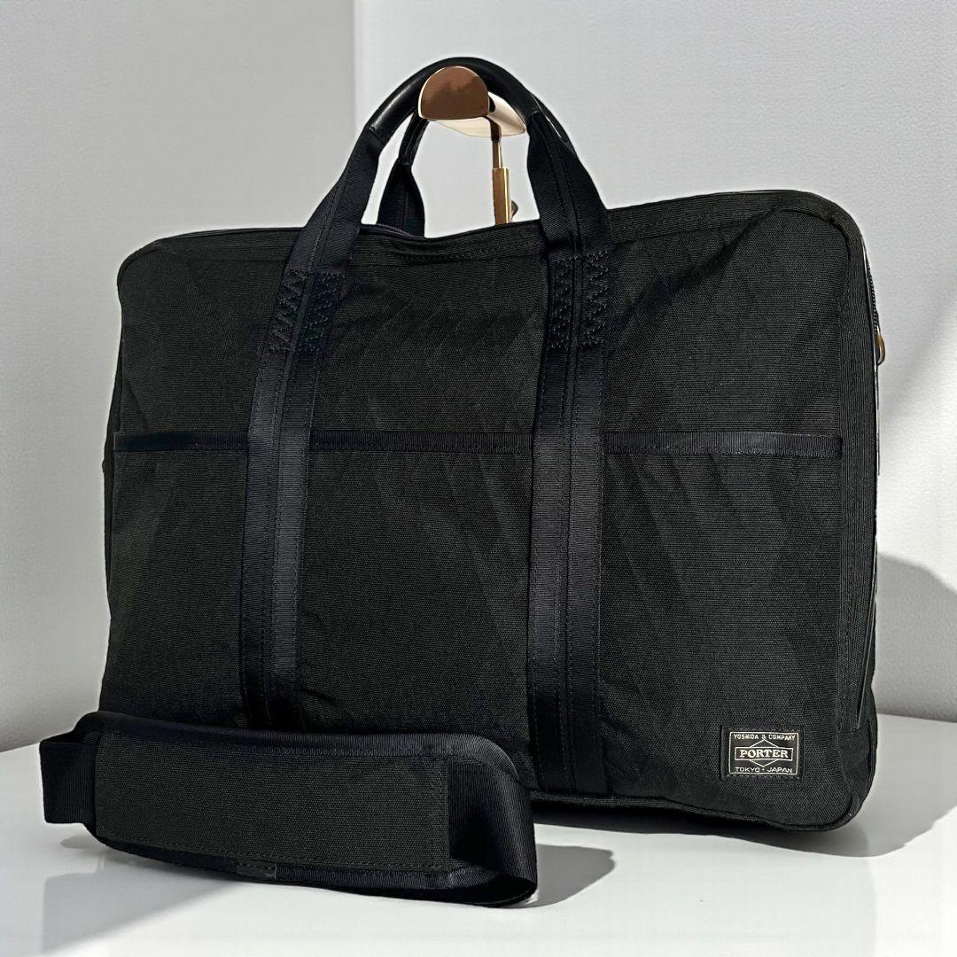 美品　ポーター　2way　A4可　2層　ハイブリッド　ビジネスバッグ　斜め掛　黒