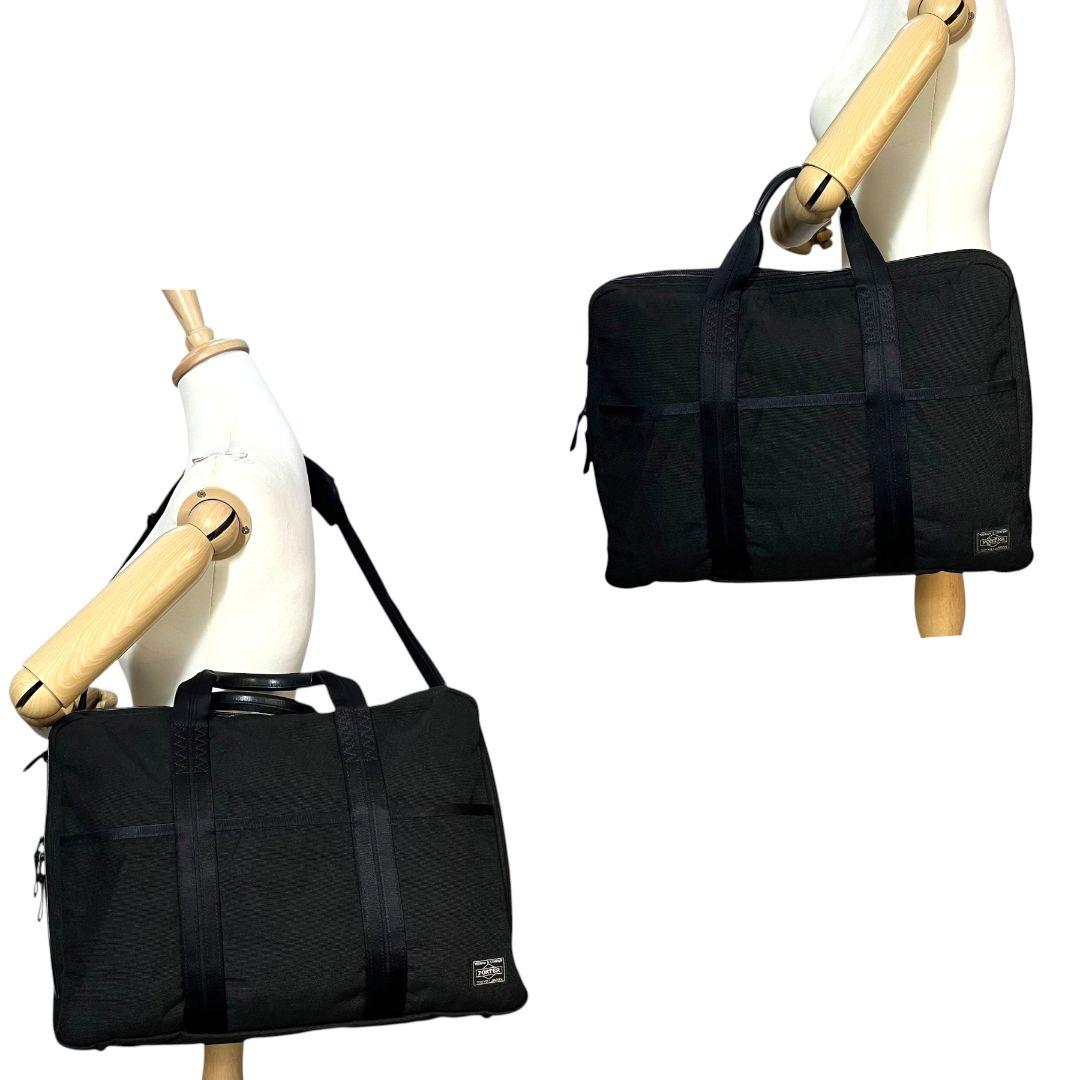 美品　ポーター　2way　A4可　2層　ハイブリッド　ビジネスバッグ　斜め掛　黒