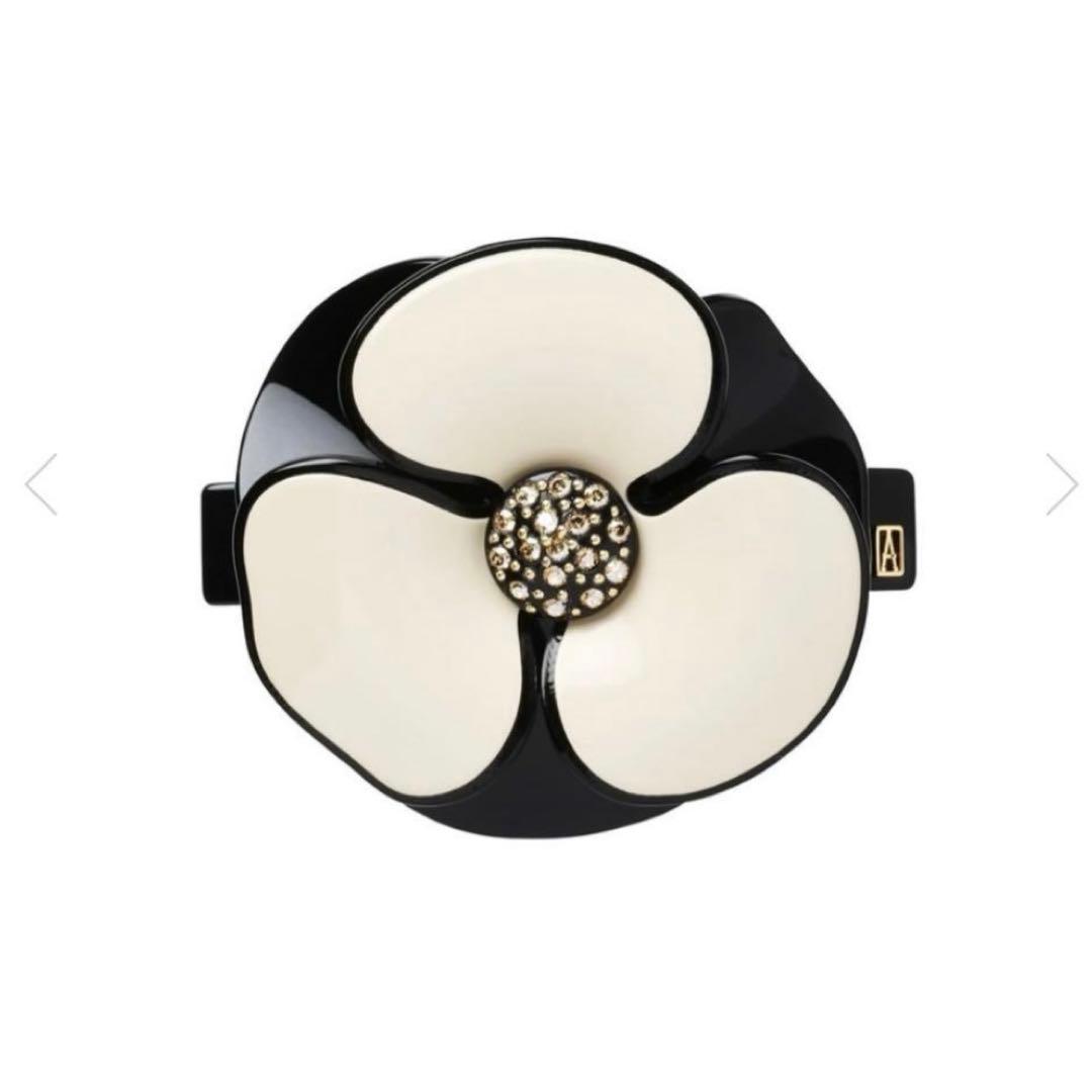 ALEXANDRE DE PARIS カメリア バレッタ 希少なホワイトシルバー