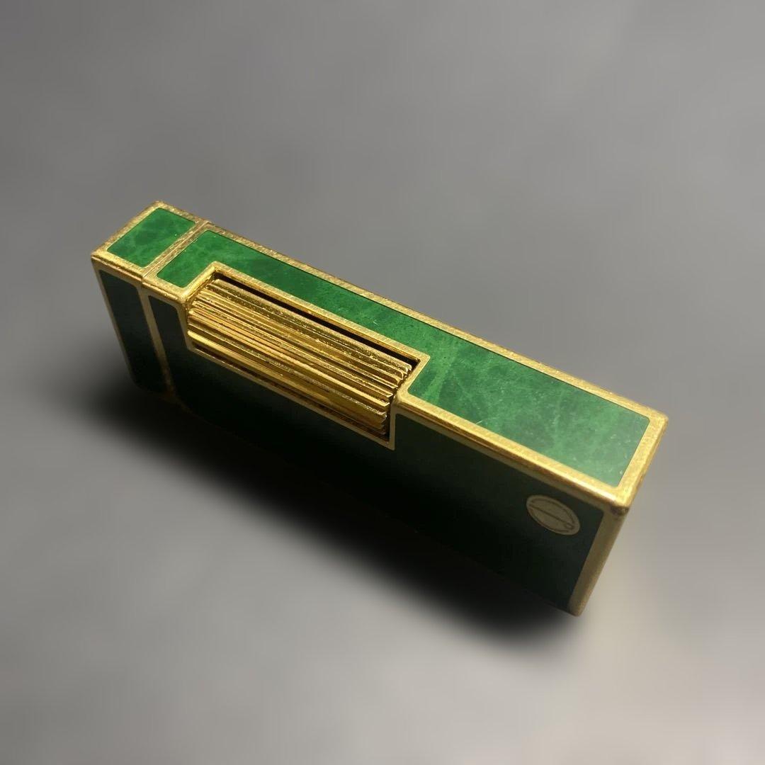 ダンヒル ガスライター グリーンマーブル ゴールド 希少 ヴィンテージ