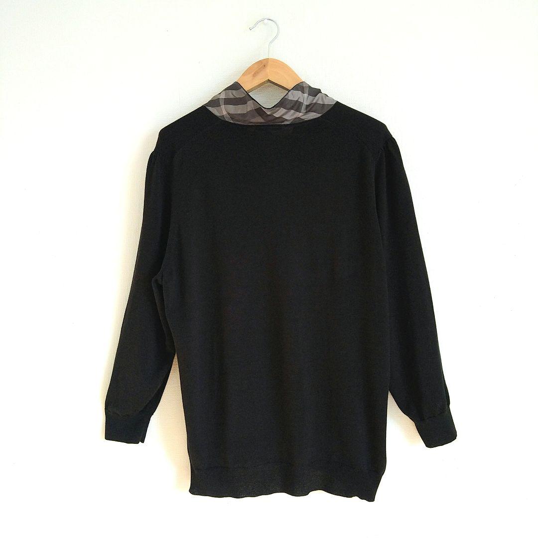 バーバリーロンドン　シルクコットン長袖ニット　ボウタイリボン　サイズ5