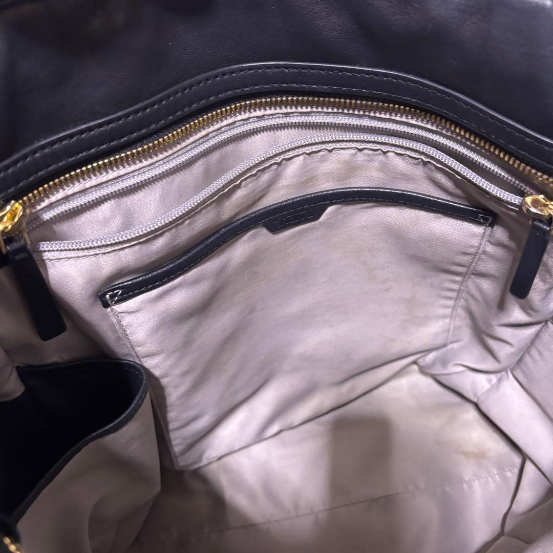 TUMI ニーナ ノースサウス トートバッグ レザー ブラック A4 ゴールド