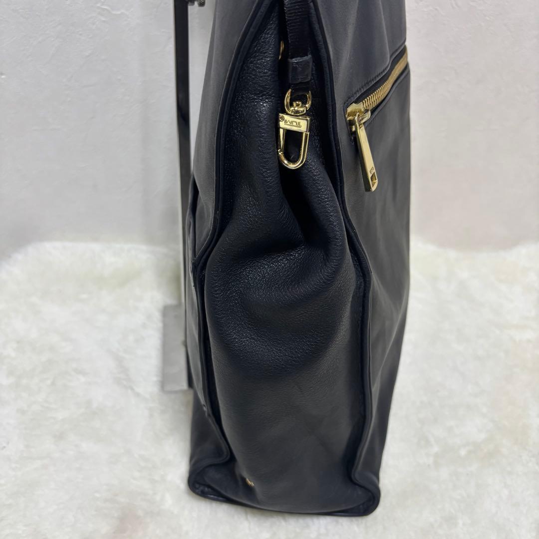 TUMI ニーナ ノースサウス トートバッグ レザー ブラック A4 ゴールド