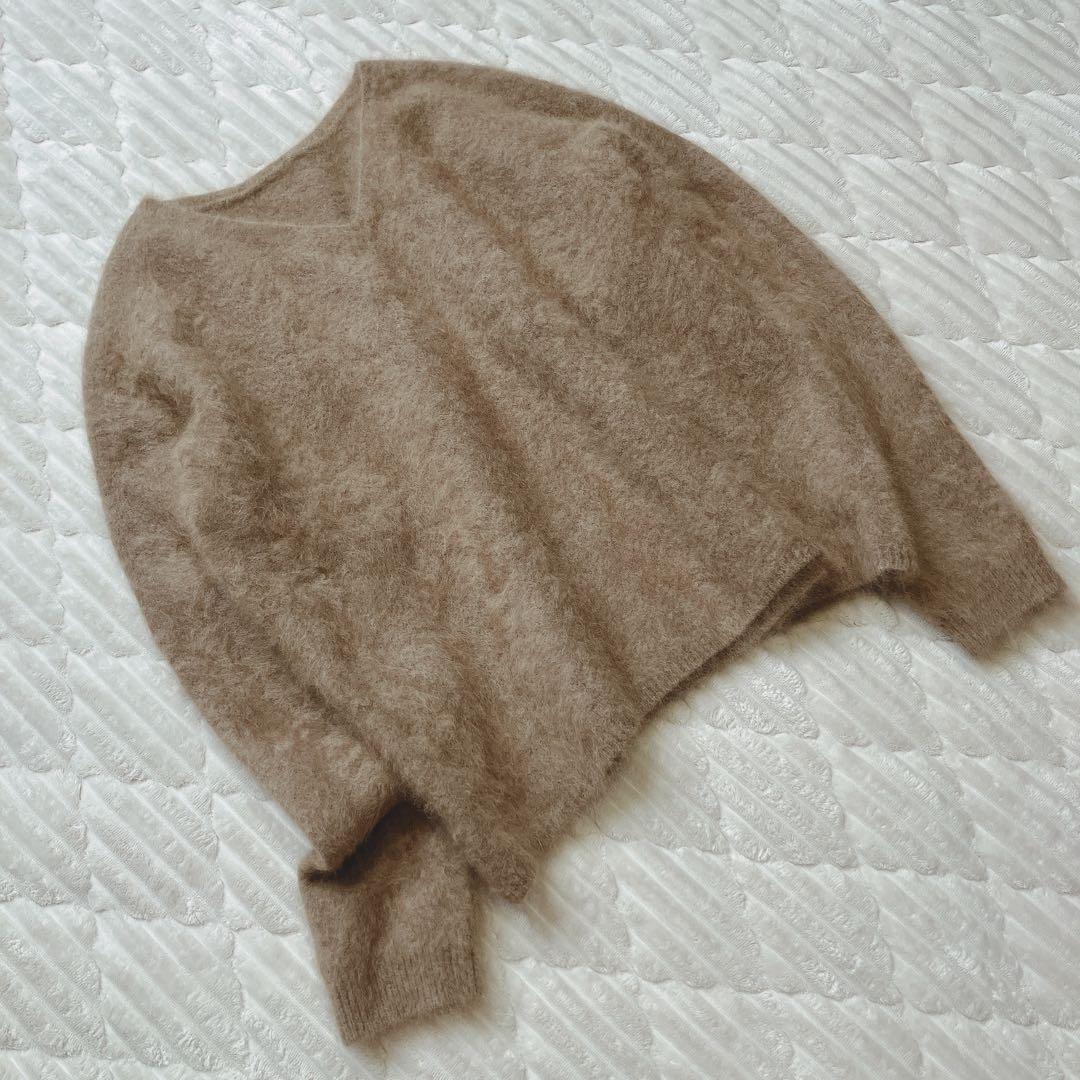 Noble ファーニットVネックプルオーバー F 長袖 ラクーン21AW