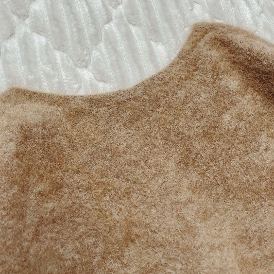 Noble ファーニットVネックプルオーバー F 長袖 ラクーン21AW