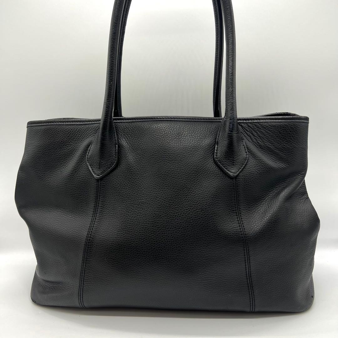 バーニーズニューヨーク　トートバッグ　シボ革　オールレザー　黒　肩掛け　A4