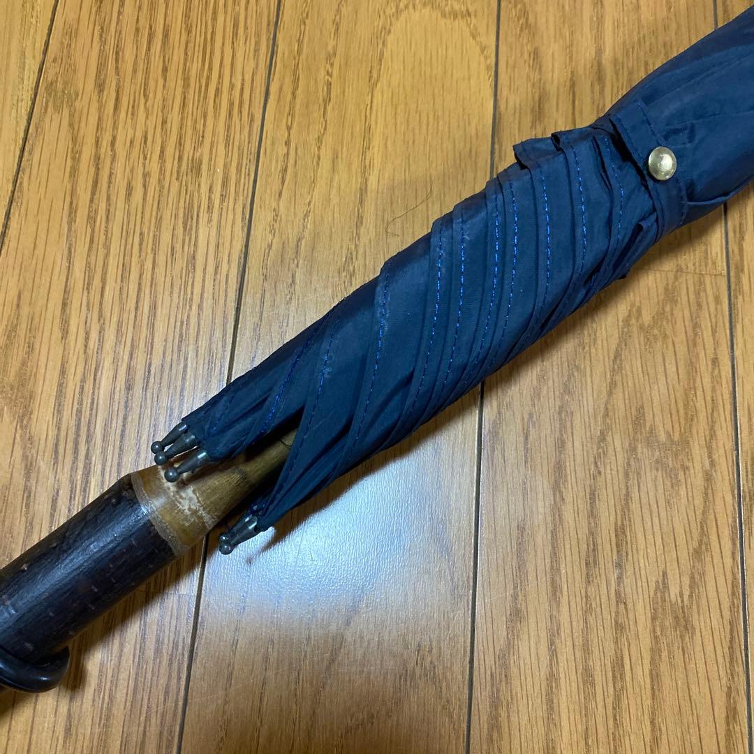 ピアレス　木ハンドル　傘　ネイビー　英国製