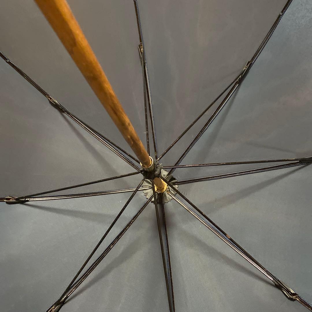 ピアレス　木ハンドル　傘　ネイビー　英国製