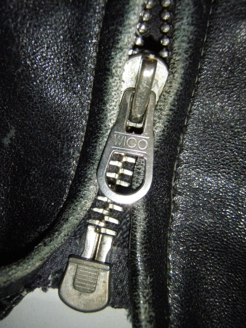 40s 50s WICO ZIP コの字 unknown レザー ジャケット 黒