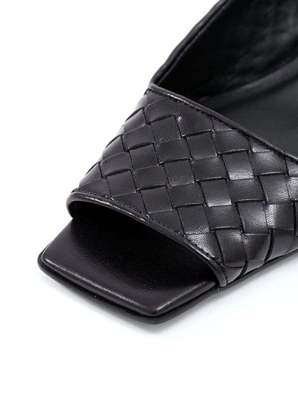 ETRE TOKYO ナローストラップレザーメッシュミュール