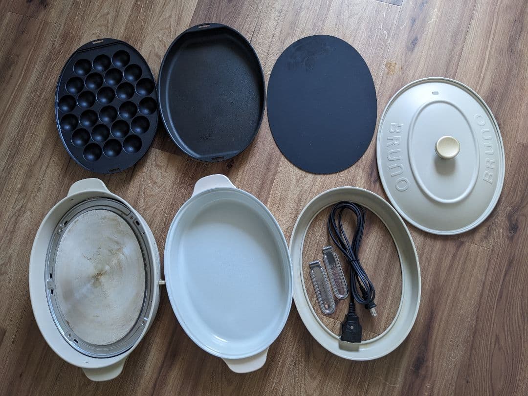 ブルーノ　ホットプレート・鉄板・たこ焼き・鍋セット　オーバル