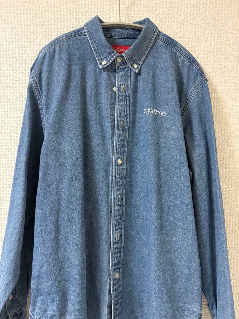supreme デニムシャツ Classic Logo Sサイズ