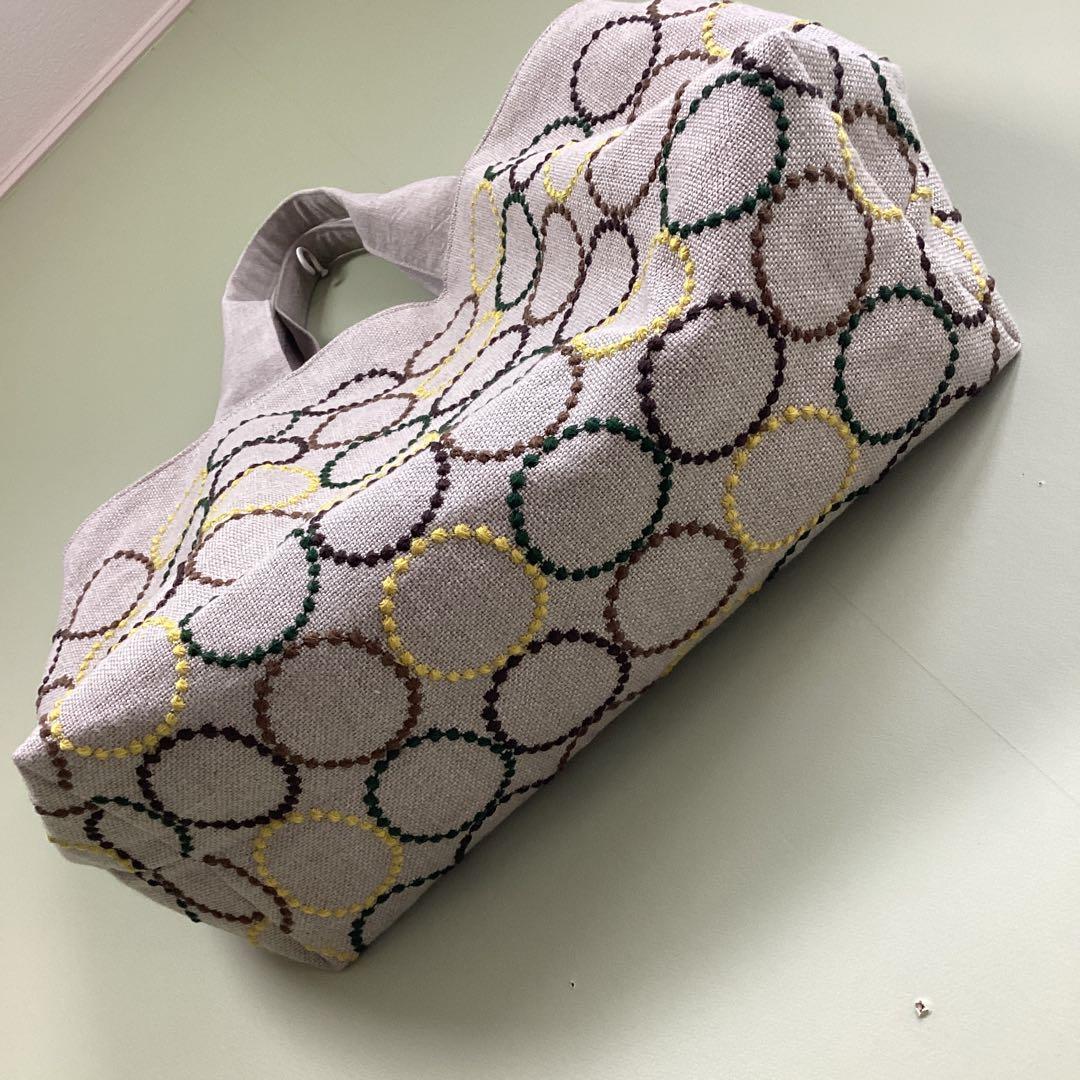 ミナペルホネンタンバリン両面でトートバッグ ハンドメイド