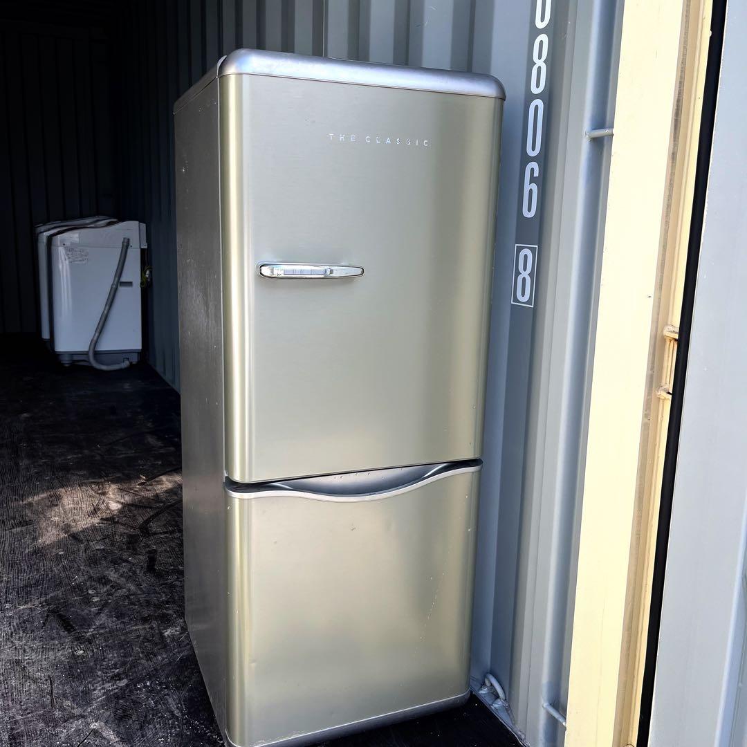 83取付無料！大宇 レトロ風おしゃれデザイン高性能シルバー冷蔵庫！