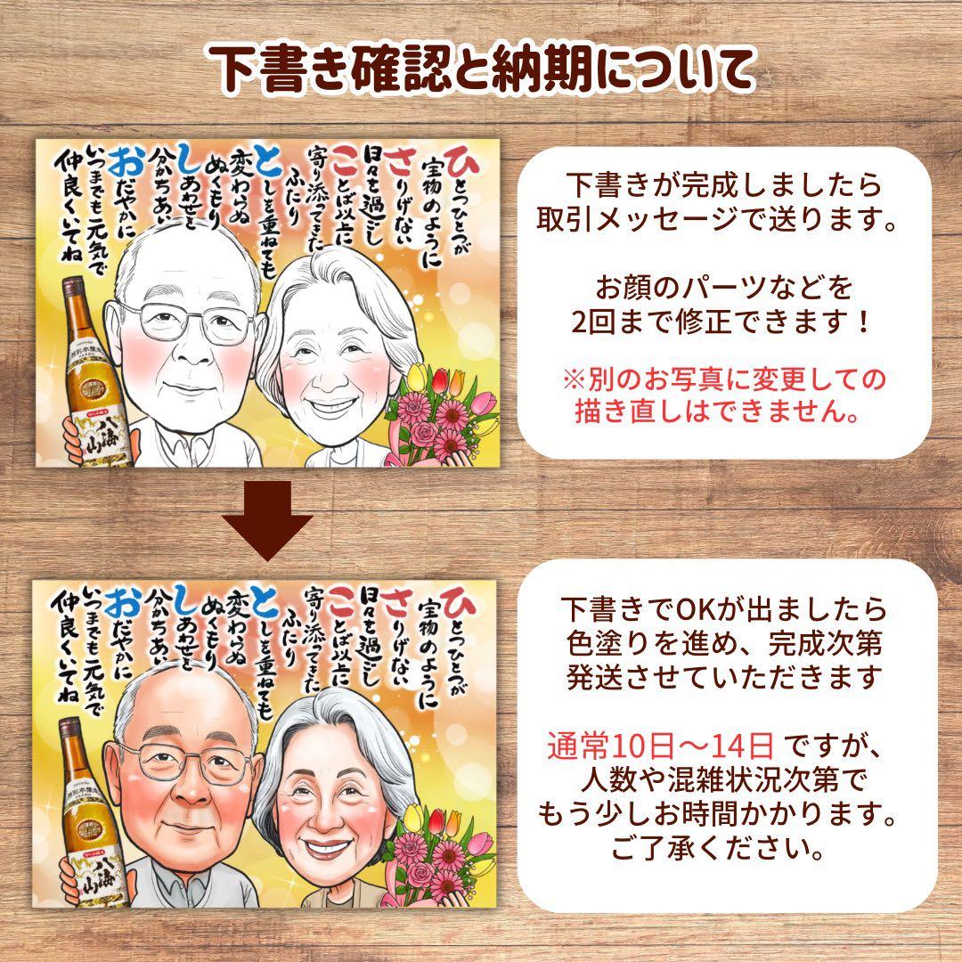 2名さま　A4サイズ【似顔絵オーダー】お急ぎ便