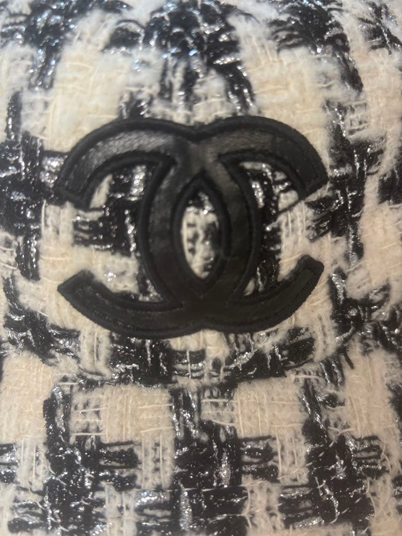 即日発送♡CHANEL♡可愛いツイードチェック柄 ベースボールキャップ CCロゴ
