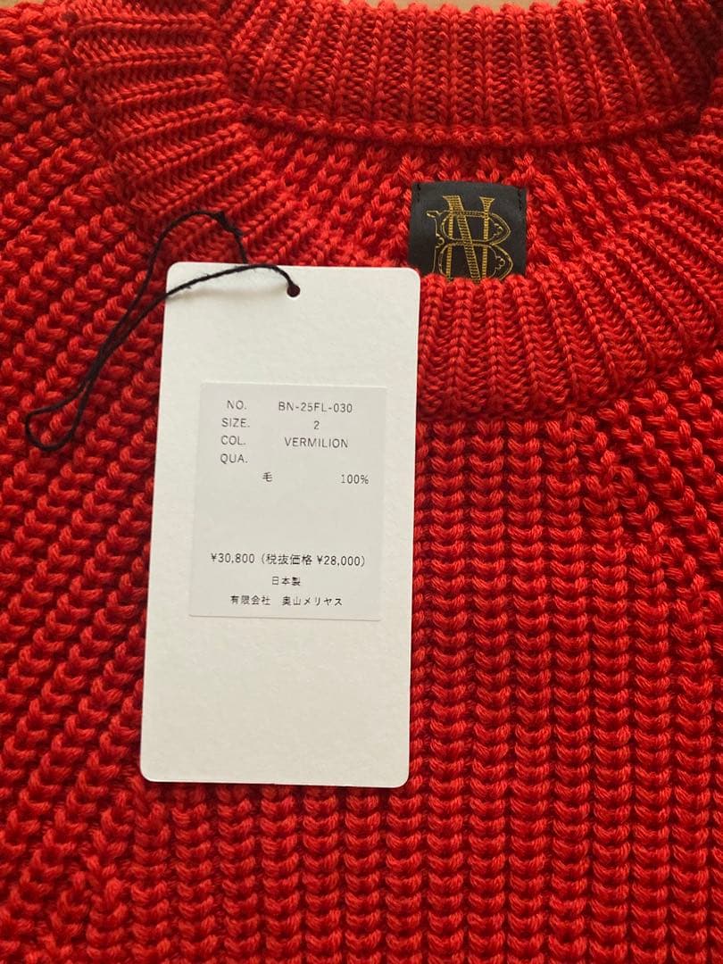 BATONERバトナー　シグネチャークルーネックニットVERMILLION