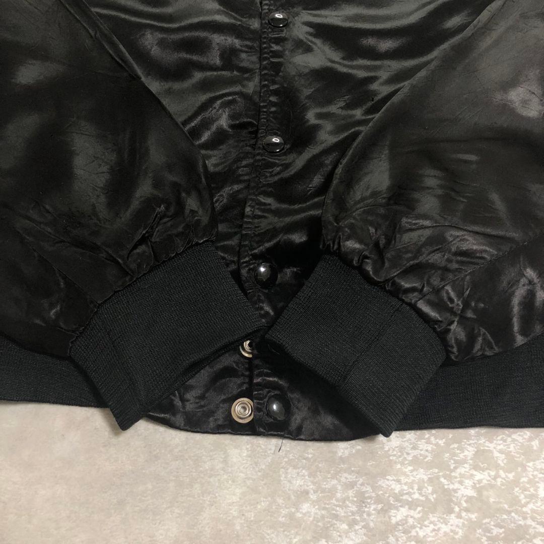 80-90sヴィンテージUSA製サテンスタジャンスカジャン刺繍　短丈ショート丈