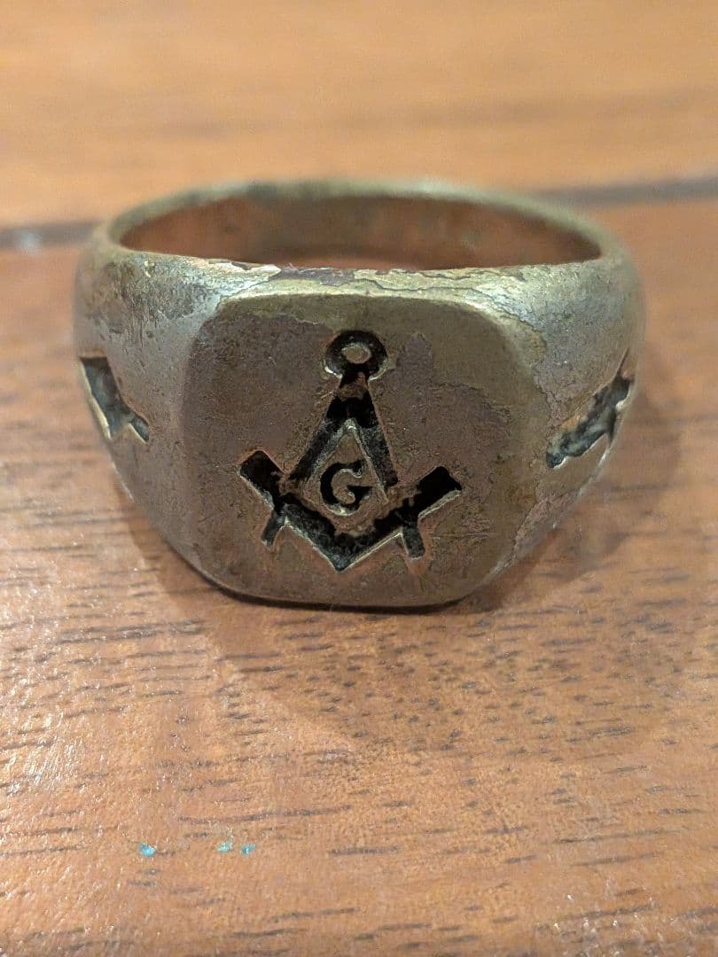 ヴィンテージ フリーメイソンリング 18kメッキ