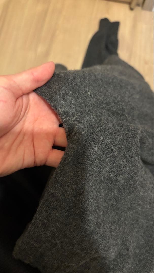 マルジェラ　グレー　クルーネック 長袖ニットセーター