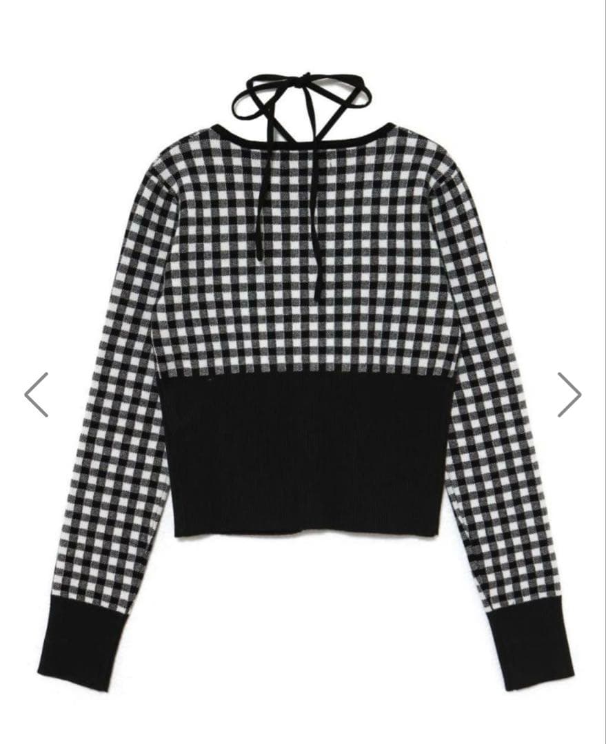 最終値下げ bubbles チェックリボンニット ギンガム