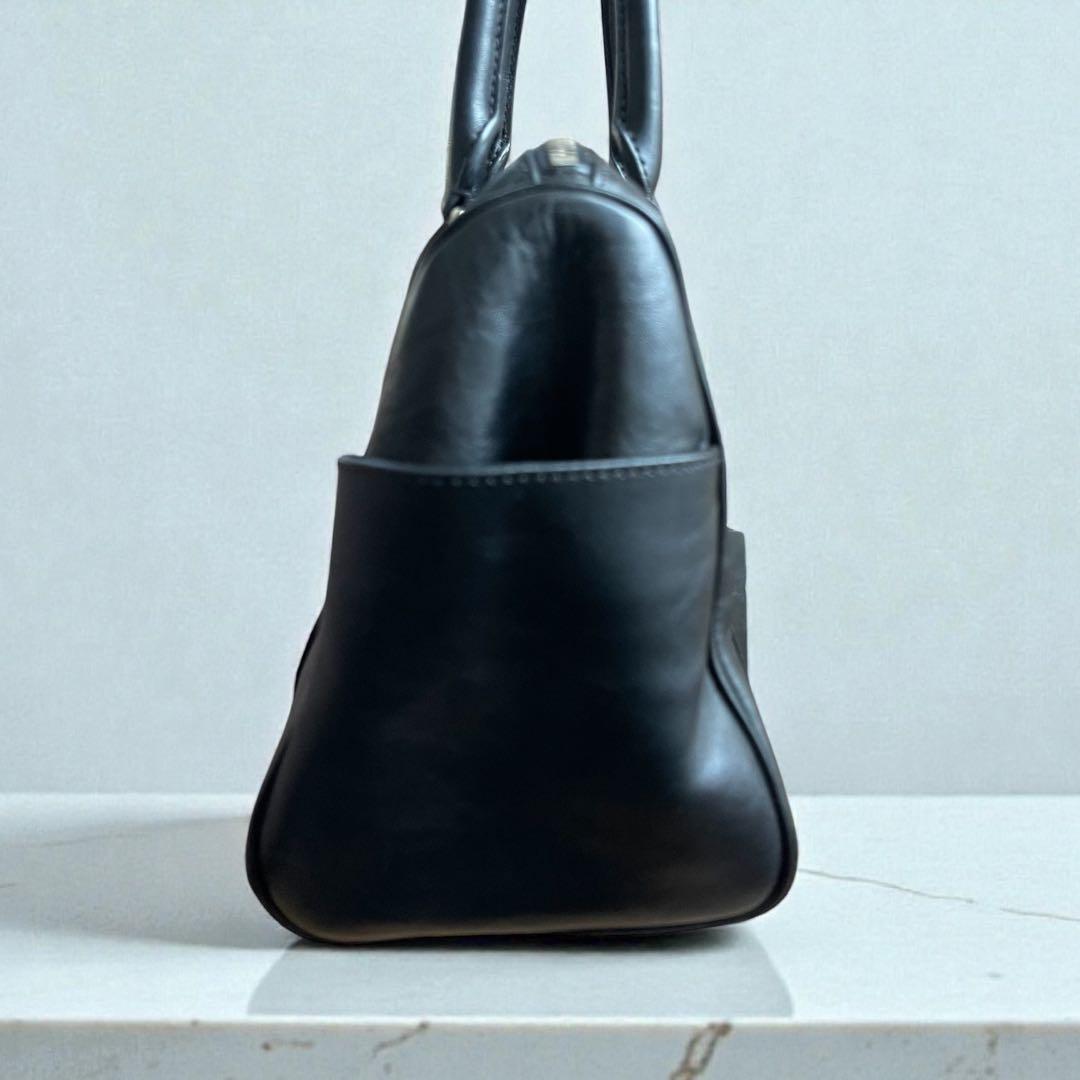 アイビー様美品 HIROFU ヒロフ ロゴ型押し レザー ミニ ボストンバッグ