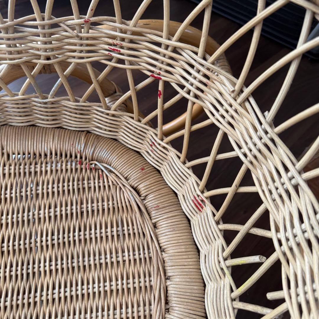 ラタン ゆりかご クーファン 外出 新生児 古道具 インテリア