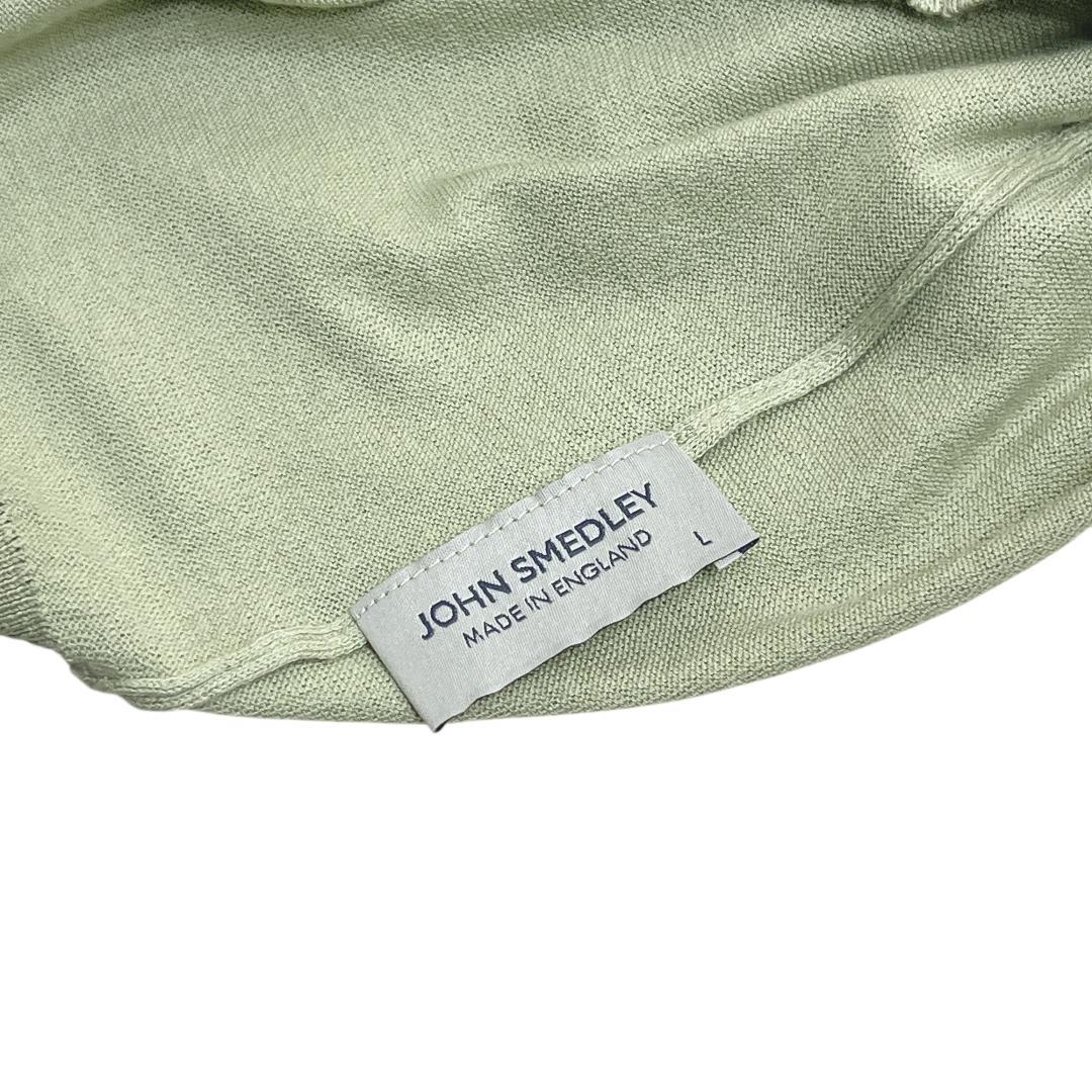 ジョンスメドレー モックネック ニットセーター L 薄緑 海島綿 タートルネック