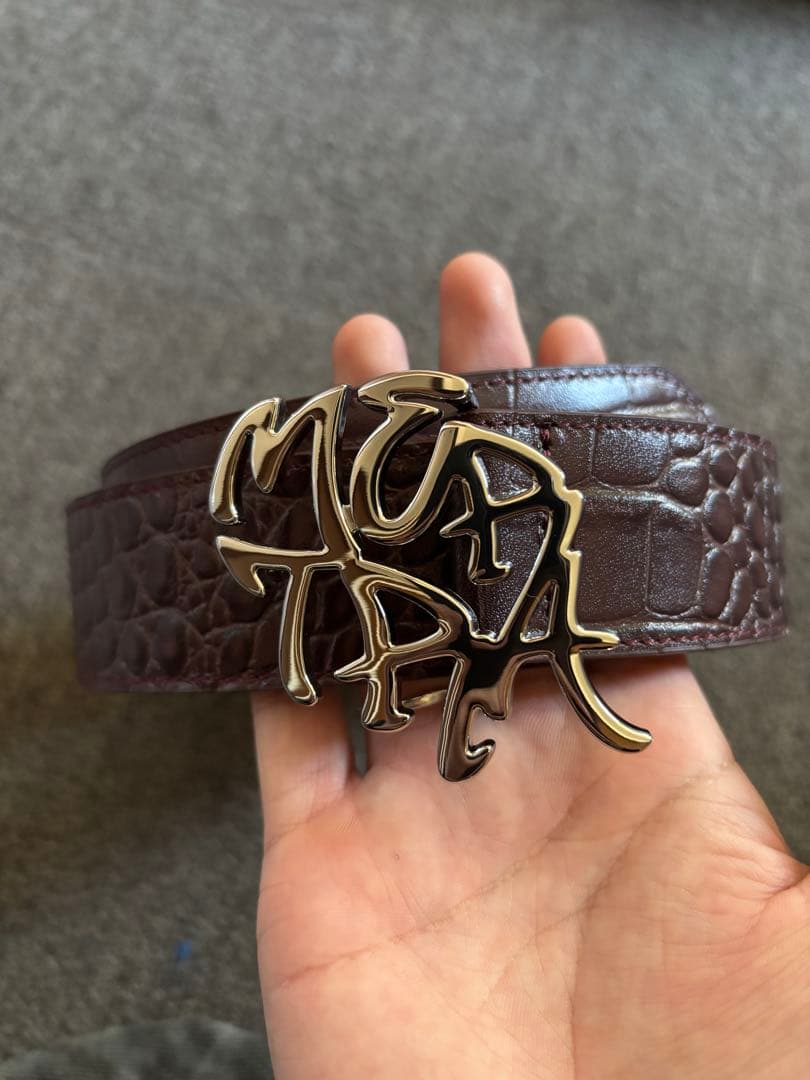 MERTRA Alligator Skin Belt ロゴバックルベルト