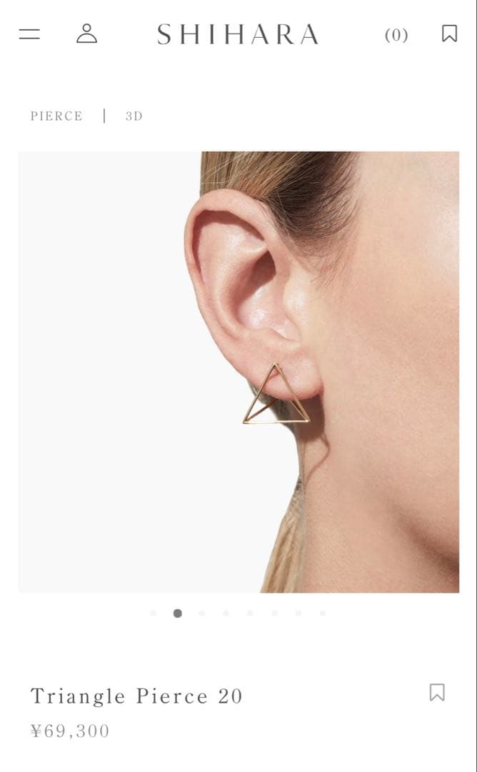 shihara 3D Triangle ピアス 18K 20mm （シハラ）