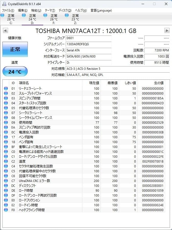 SATA 12TB HDDとUSB外付けHDDケース