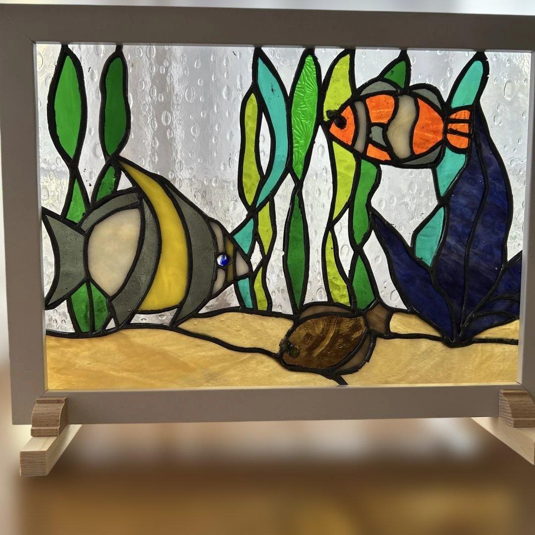 ステンドグラスパネルお魚ワールド