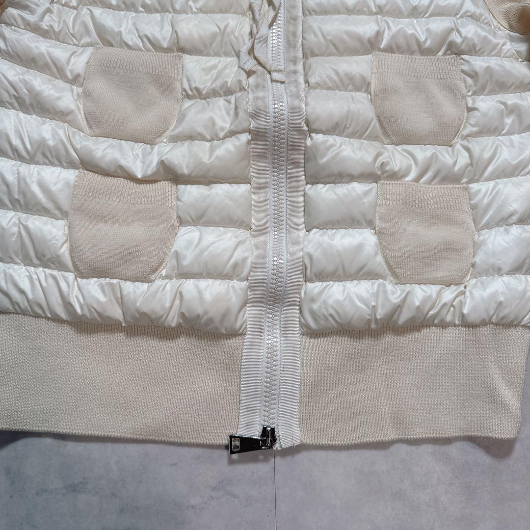 MONCLER モンクレール ニット 切り替え ダウン ワッペン XS ベージュ