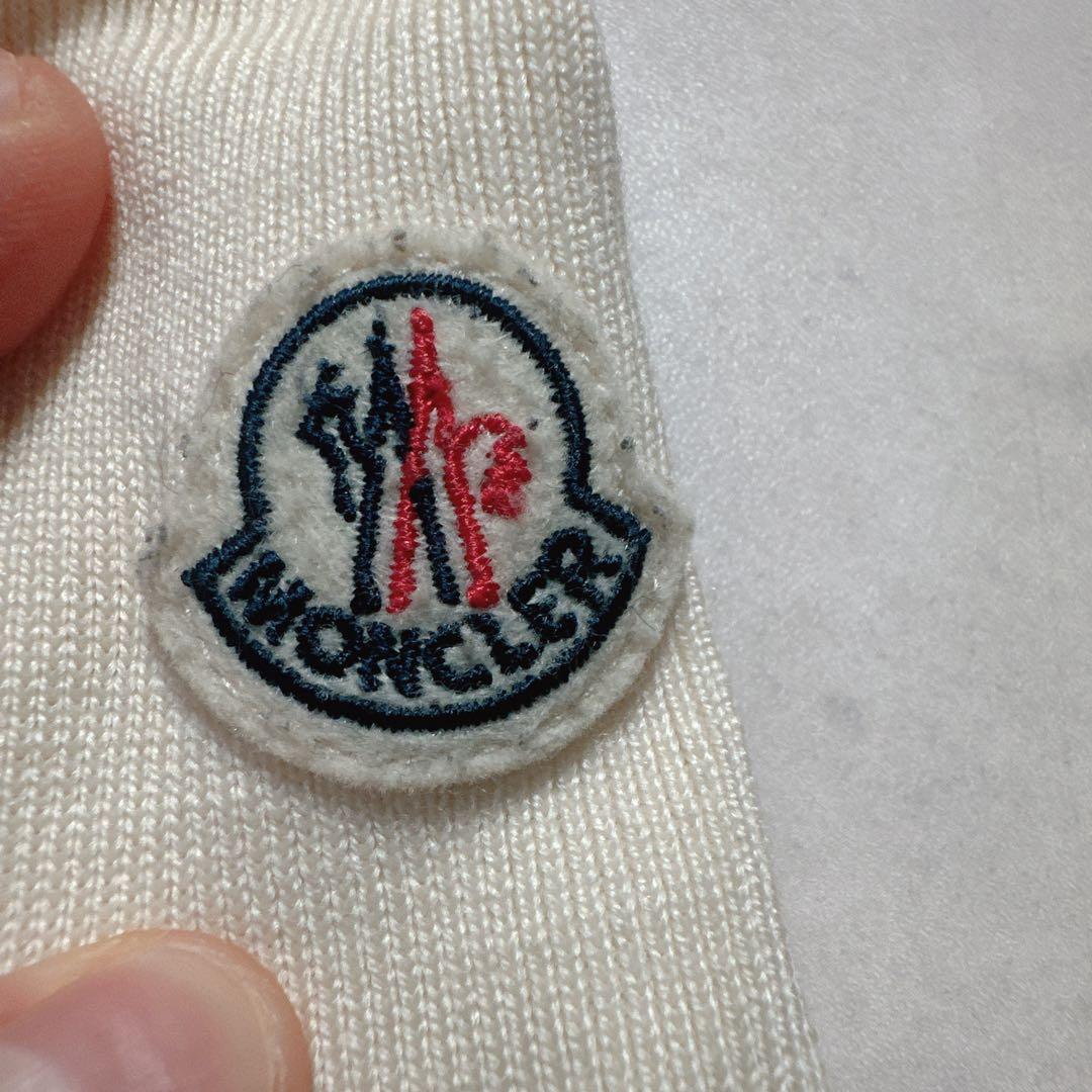 MONCLER モンクレール ニット 切り替え ダウン ワッペン XS ベージュ