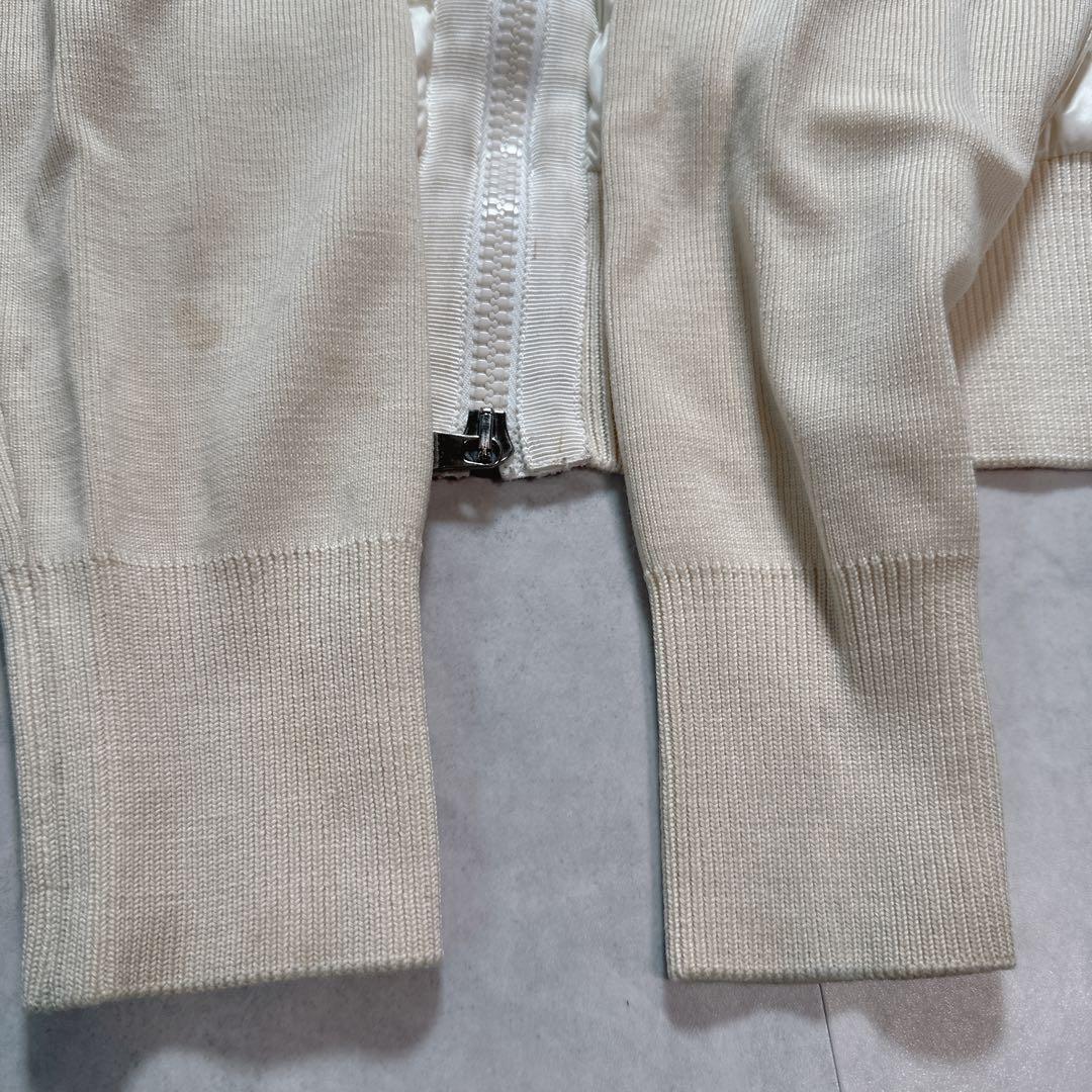 MONCLER モンクレール ニット 切り替え ダウン ワッペン XS ベージュ