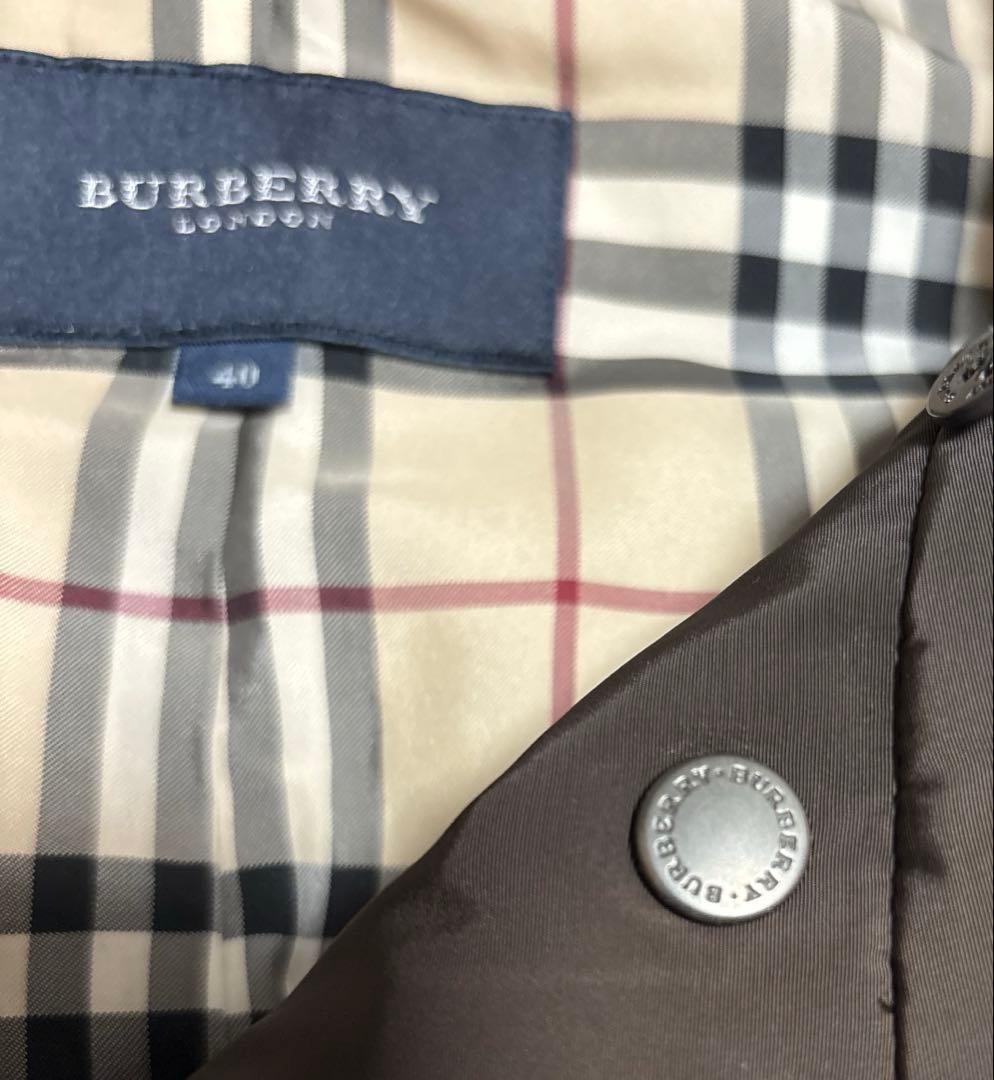 バーバリーロンドン ダウンベスト ノバチェック黒 サイズ40
