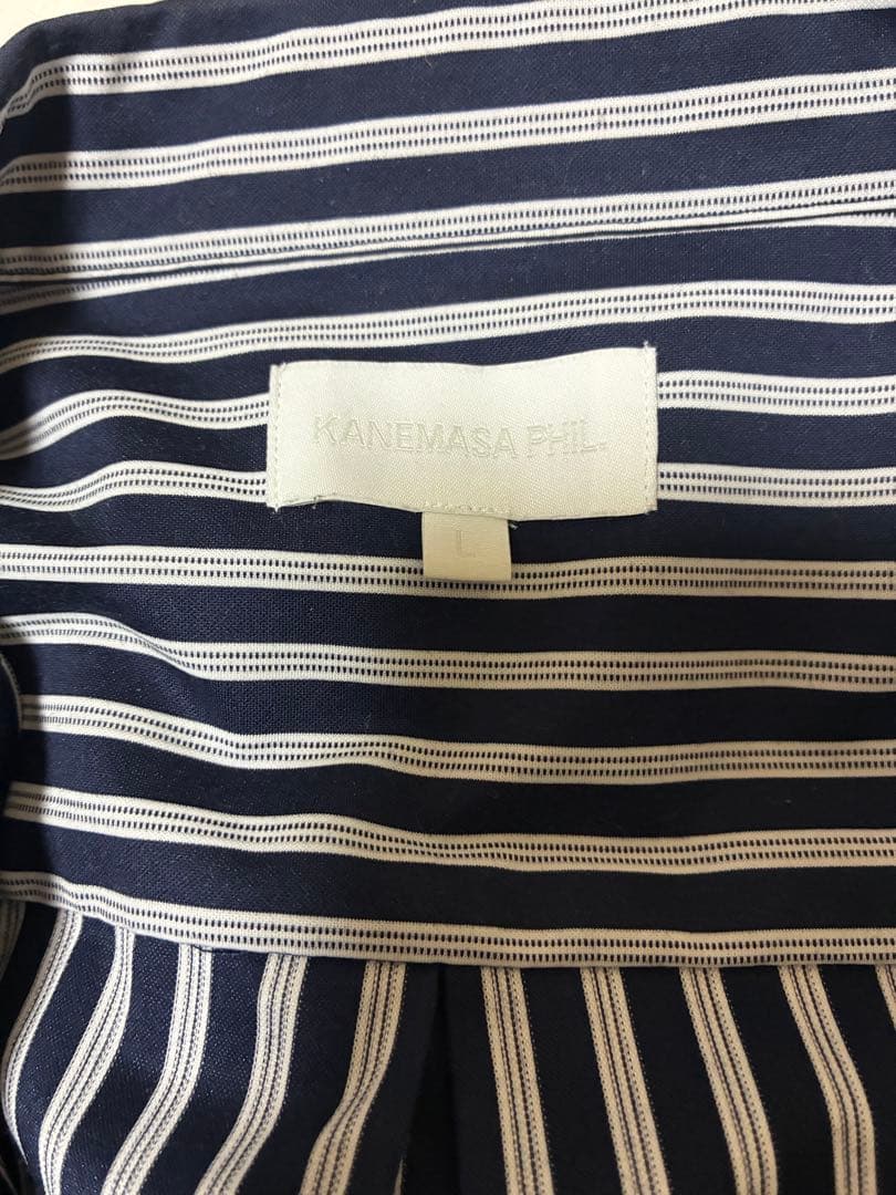 カネマサAtmosphere Stripe Open Collar Shirt