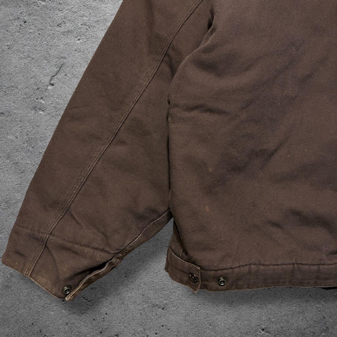 デトロイト企業ロゴブラウンXL中綿ダック生地短丈ワークジャケットトライマウンテン