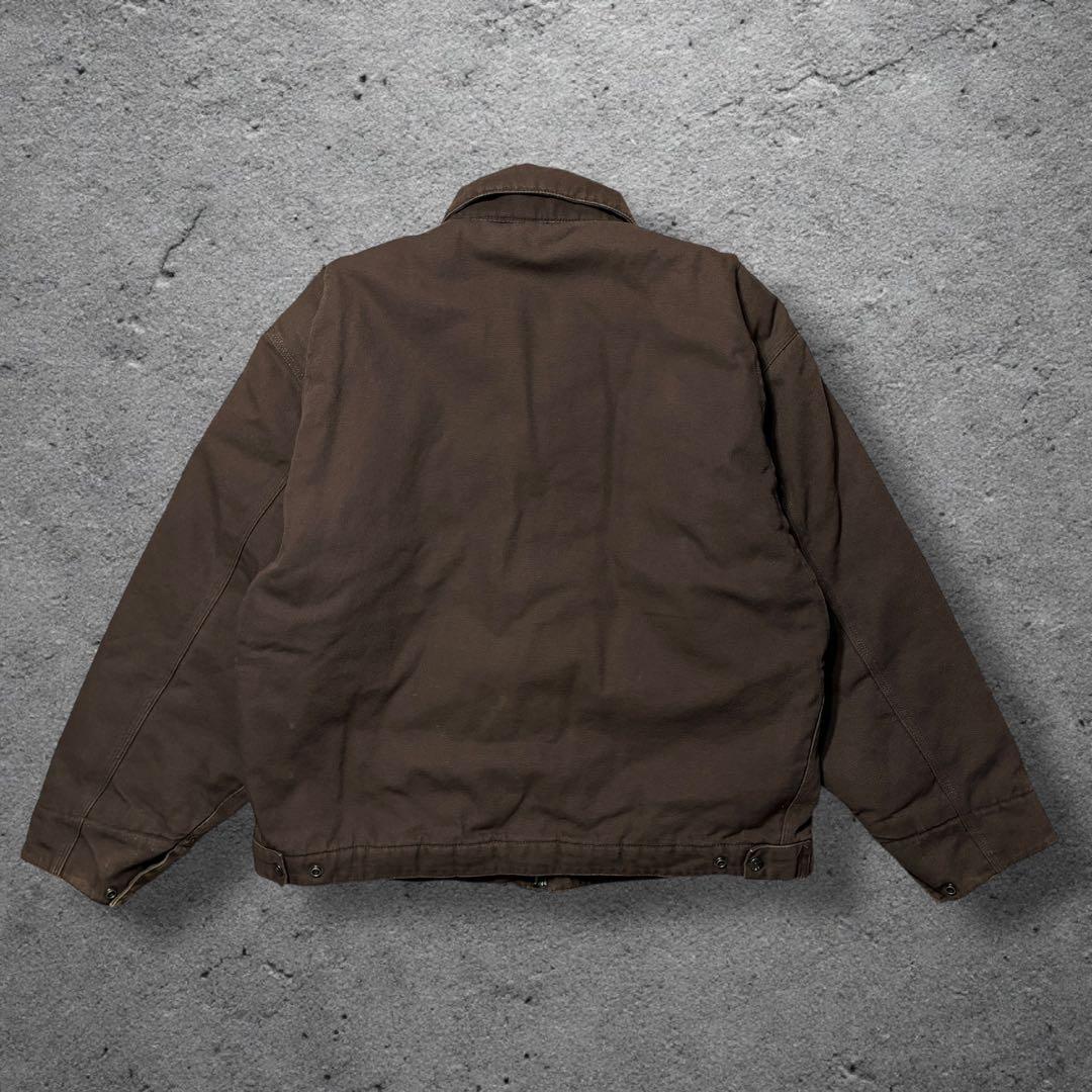 デトロイト企業ロゴブラウンXL中綿ダック生地短丈ワークジャケットトライマウンテン