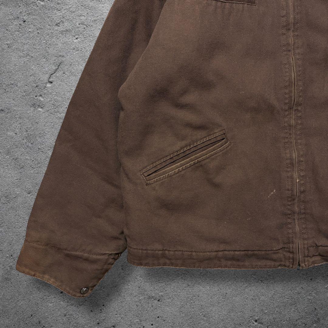 デトロイト企業ロゴブラウンXL中綿ダック生地短丈ワークジャケットトライマウンテン