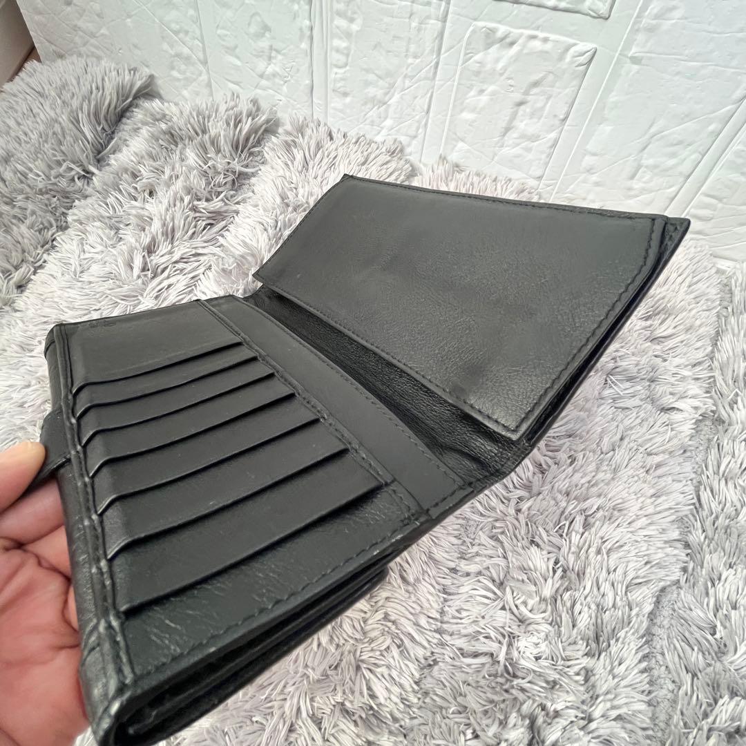 美品✨GUCCI シマ　ロゴ金具　Wホック ブラック　メンズ　長財布