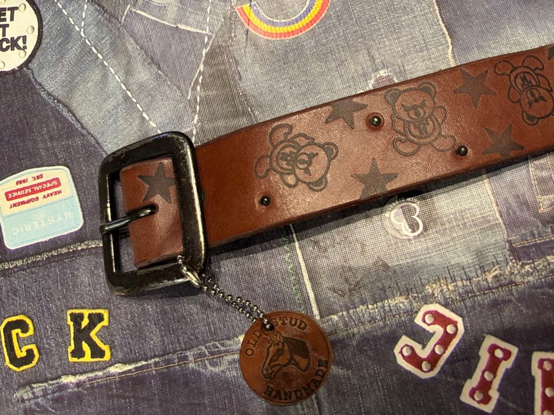 JOEYHYSTERIC OLD STUD HANDMADEレザーベルト ベア