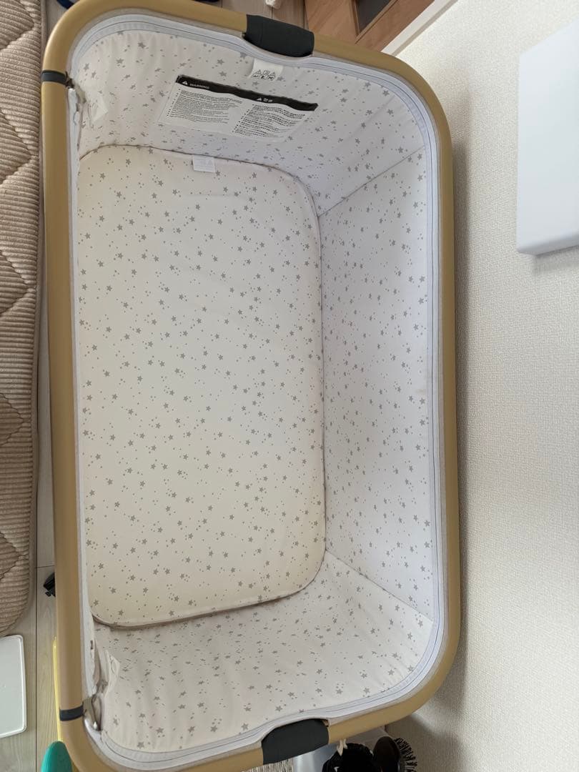 HZDMJベビーベッド ベージュ ★オーダーマットレス付き★