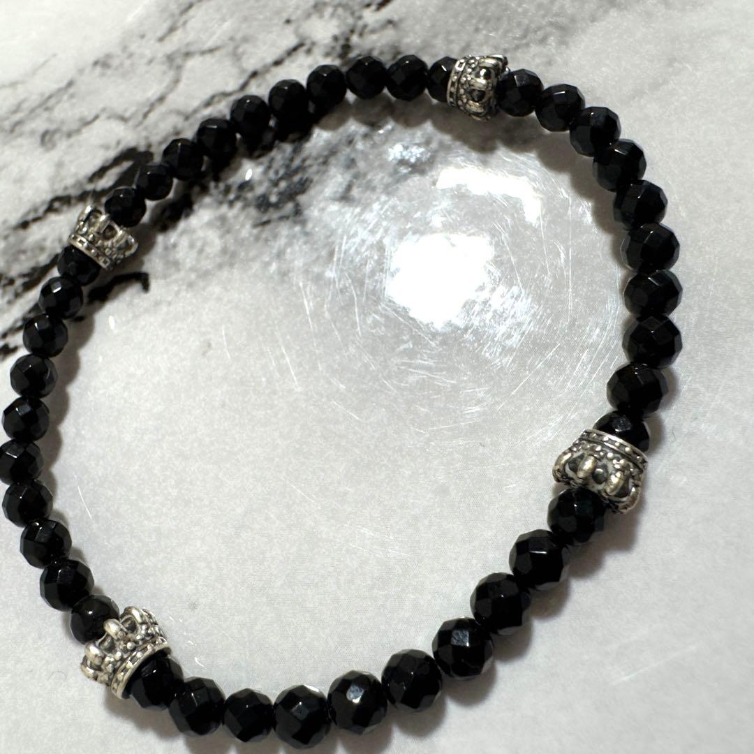 Justin Davis 風 ブレスレット　オニキス　クラウン