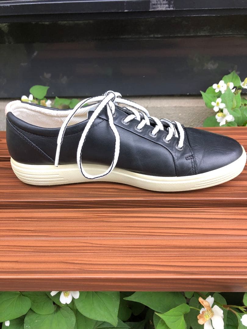 345番 超美品ecco ゴルフシューズ 黒 39 24.5cmスパイクレス