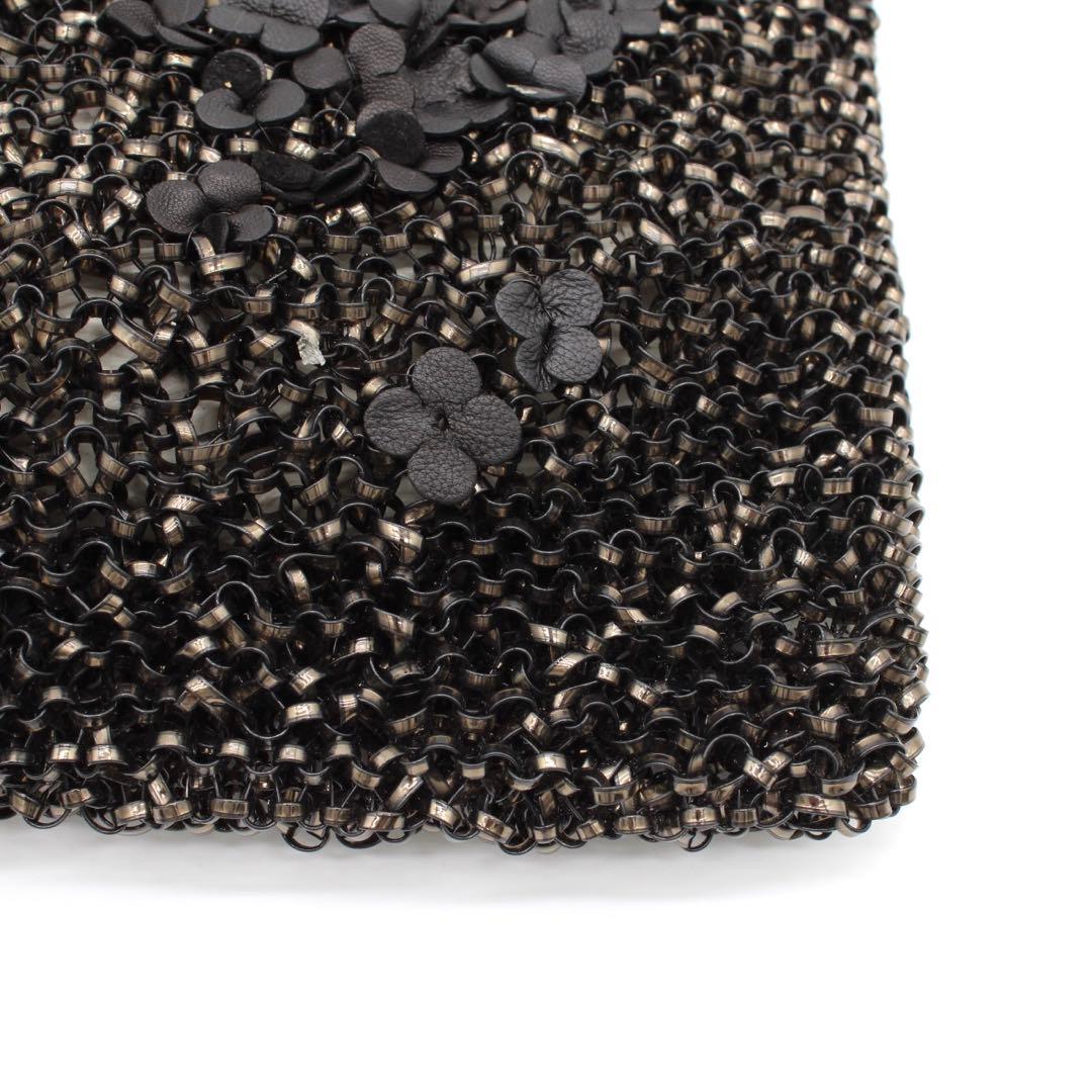 【極美品】ANTEPRIMA ワイヤー ハンドバッグ ブラック フラワーモチーフ