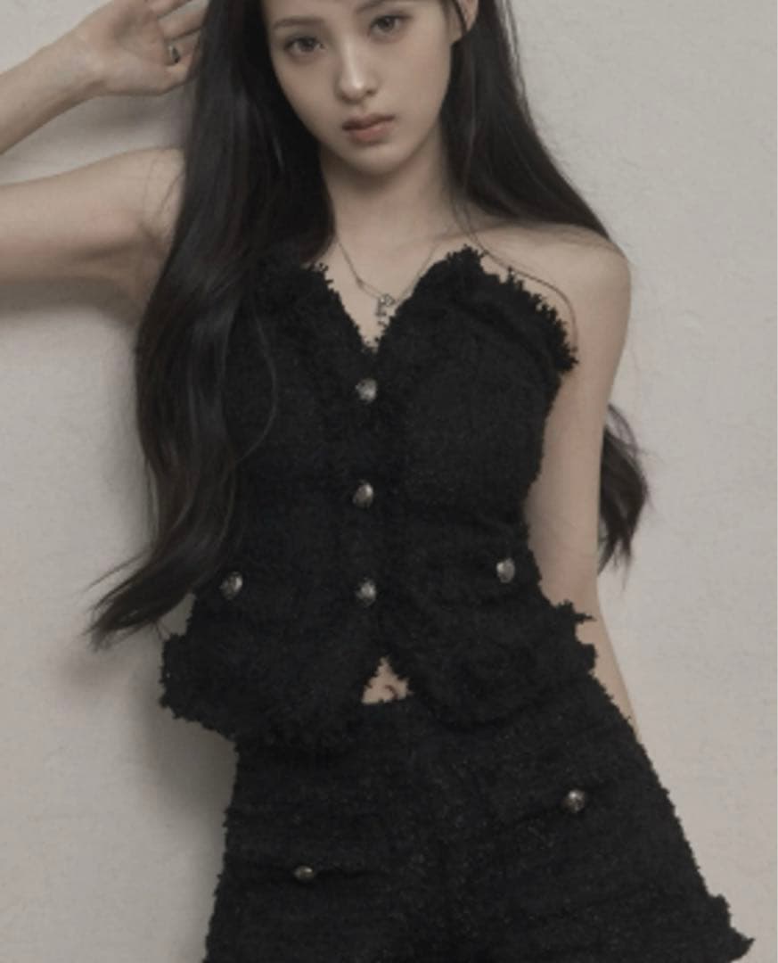 トップス KHAKIPOINT Antique Tweed Top (black)