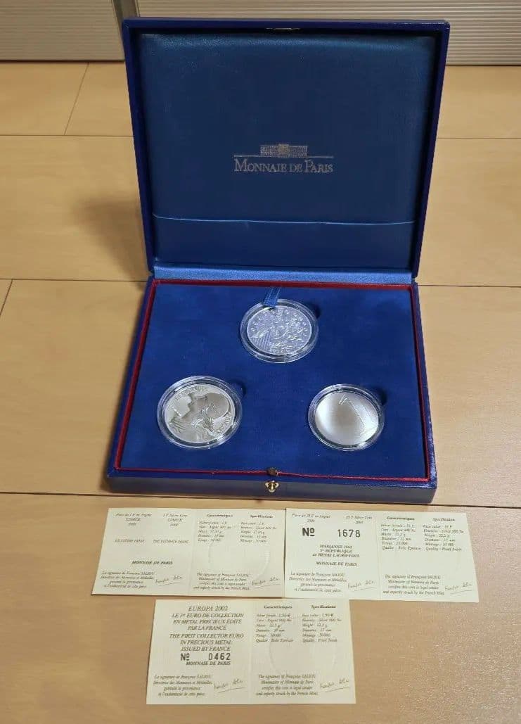 Monnaie de Paris 2002年記念硬貨3枚セット