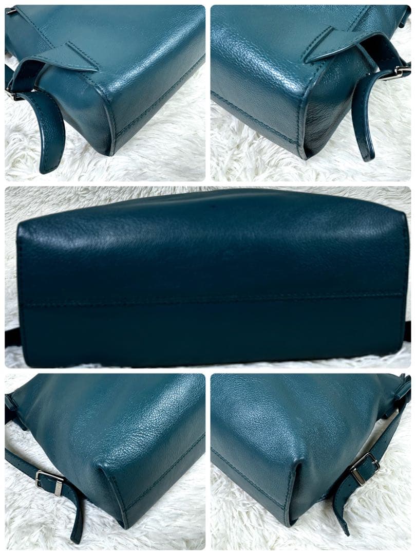 美品✨ マザーハウス ヨゾラ 2way バッグ M グリーニッシュブルー A4